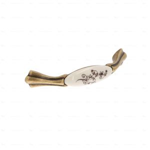 Tirador para mueble en zamac y porcelana 75 dist entre ejes 96mm lote 25