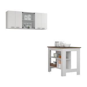 Conjunto norfolk de cocina, isla de cocina + mueble de pared para cocina