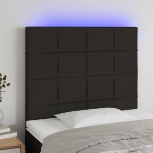 Cabecero con luces LED tela negro 100x5x118/128 cm eso2698