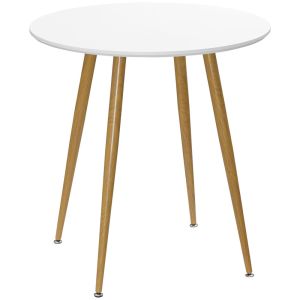 Mesa de comedor 72x72x75 cm mdf, metal bicolor Homcom, hogar - cocina