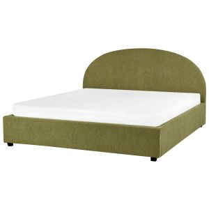 Cama con almacenaje vaucluse bouclé verde oliva 180 x 200 cm
