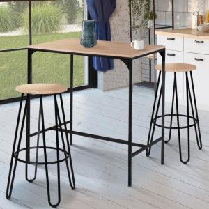Taburetes de bar industriales blancos lote de 2 66,5 cm