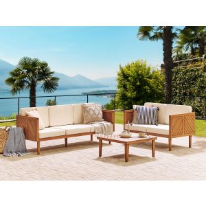 Sofá de jardín 3 plazas baratti madera de acacia marrón