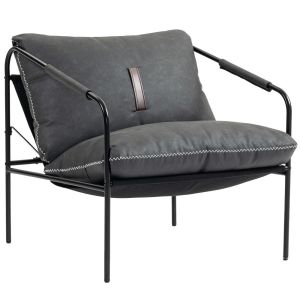 Butaca de salón 74.5x75x77 cm cuero sintético, metal color gris Homcom