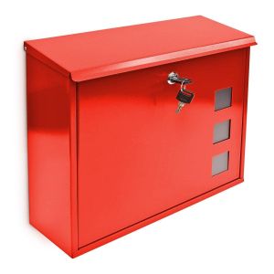 Buzón de pared de diseño contemporáneo rojo para uso