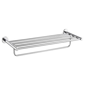 Imex - toallero doble de baño sin taladro cromado serie essential