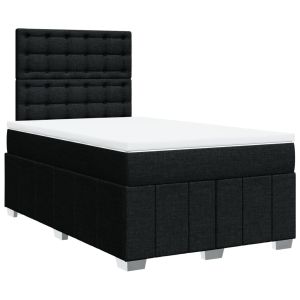 vidaXL cama box spring con colchón tela negro 120x190 cm