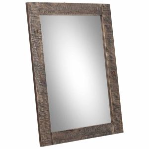 Espejo rectangular de madera marrón 60x2.5x80h cm