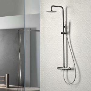 Imex - columna ducha monomando con grifo black gun serie line