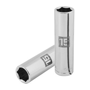 Llave vaso hexagonal larga, cuadro 1/2" - 15 mm
