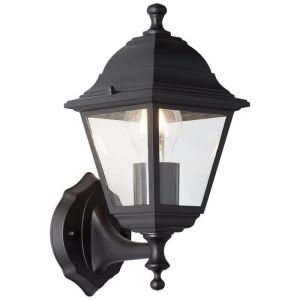 Aplique exterior montante nissie - brilliant - negro metal/vidrio - E27 1x6
