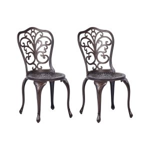 Conjunto de 2 sillas de jardín triora metal marrón