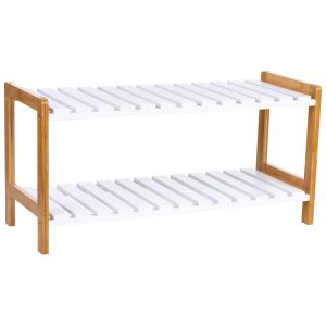 Banco zapatero de madera blanco 70x26x34.5h cm