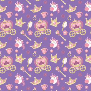 Papel pintado infantil princesas y unicornios fantasía 60cm por 300cm