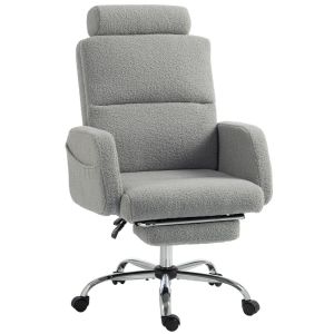 Silla de escritorio 67x74x115 cm borreguito color gris Homcom