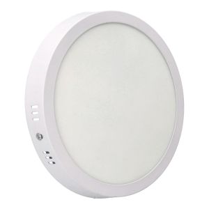 Downlight LED 18w redondo, montaje superficie luz cct, aro blanco mate