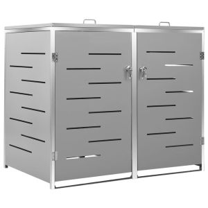 vidaXL cobertizo para dos contenedores basura acero 138x77,5x115 cm