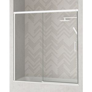 Mampara bañera de 1 fijo 1 puerta | transparente -blanco 180cm