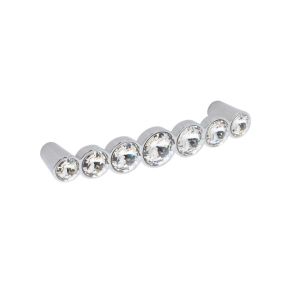 Tirador mueble en zamac y cristal 633 dist entre ejes 96 mm cromo lote 6