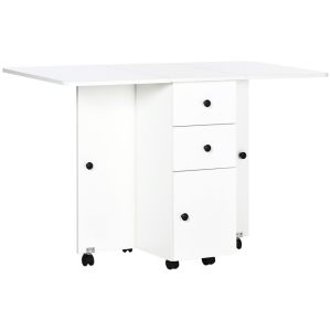 Mesa plegable cocina 120x60x76.5 cm color blanco Homcom, hogar - cocina