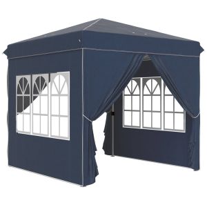 Carpa plegable 248x248x270 cm metal, tela oxford color azul Outsunny