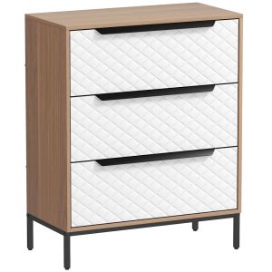 Cómoda de tela 59.5x30x73.5 cm tela no tejida, mdf color marrón Homcom