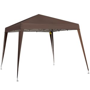 Carpa plegable 240x240x250 cm tela oxford, acero color marrón Outsunny