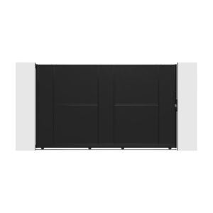 Puerta corredera acero nali 3 m h180 negro + puerta peatonal