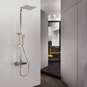 Aica columna de ducha 73-115cm mezclador termostático cabezal de ducha