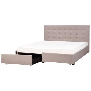 Cama con cajones la rochelle tela gris claro 180 x 200 cm