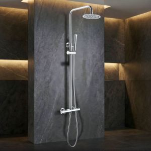 Imex columna ducha termostática con grifo cromado serie nápoles