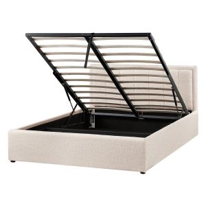Cama con almacenaje montlaur bouclé beige 140 x 200 cm