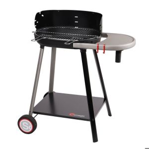 Barbacoa de carbón con mesa integrada negro 85x54x89 cm