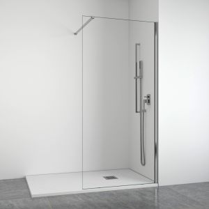 Mampara de ducha frontal fija 8 mm cromo 70-72 cm bellobath