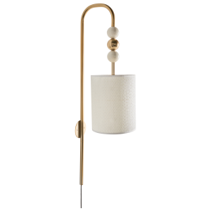 Lámpara de pared loky metal latón/beige