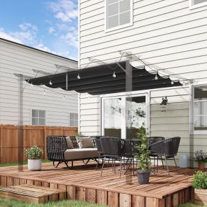 Cubierta para pérgola 250x255x6 cm tela poliéster color gris Outsunny