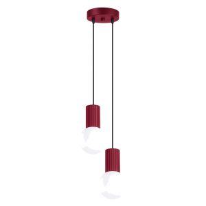 Lámparas colgantes halo 2 borgoña aluminio/vidrio 15x120x15cm