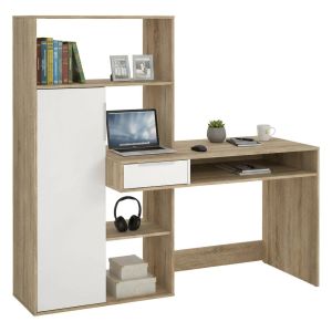 Escritorio annalou, una puerta, en madera roble marrón
