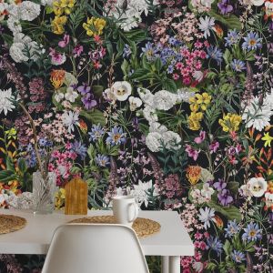 Papel pintado flores botánicas