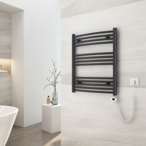Emke radiador toallero 75x60 cm antracita 300 w con termostato eléctrico