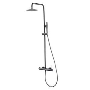 Columna de ducha extensible, monomando, rociador extraplano gun metal