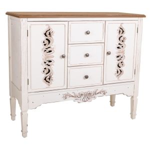 Aparador de madera blanco 100x40x86 cm