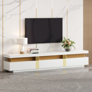 Mueble de tv con 3 cajones blanco 42x200x40cm
