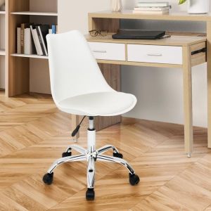 Silla de oficina escandinava - blanca - ruedas