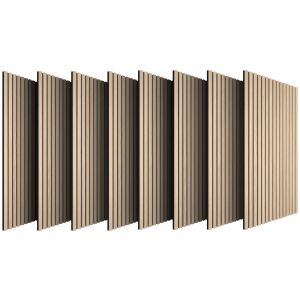 Tectake 8 paneles mdf madera, absorción acústica, roble claro