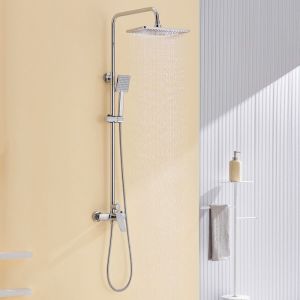 Columna de ducha - auralum - mezclador mecánico - ducha alta rectangular 29