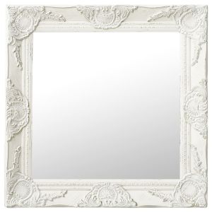 vidaXL espejo de pared estilo barroco blanco 50x50 cm