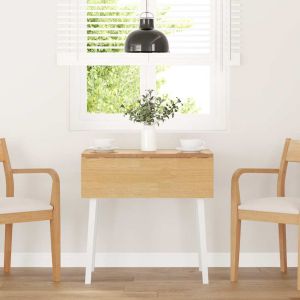 Mesa de comedor de madera maciza de caucho blanco oif499121