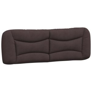 vidaXL cabecero de cama acolchado tela marrón oscuro 160 cm