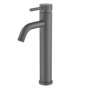 Valaz grifo de lavabo alto para pica monomando redondo gun metal